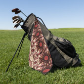 木調と汚れrの形状の繰り返し ゴルフタオル (グリーン)