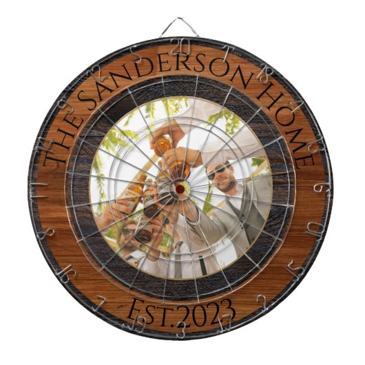 木調素朴ファミリー名写真 ダーツボード (正面)