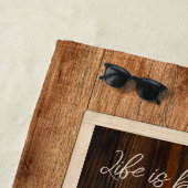 木調素朴モノグラム ビーチタオル (インサイチュ)