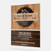 木調素朴業者のロゴ アクリルサイン (傾斜)