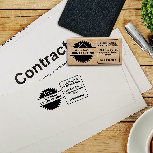 木調素朴業者のロゴ ラバースタンプ