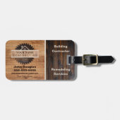 木調素朴業者ロゴツールバッグラベル ラゲッジタグ (正面横)