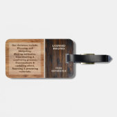 木調素朴業者ロゴツールバッグラベル ラゲッジタグ (裏面横)