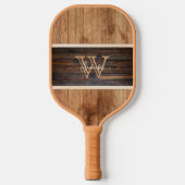 木調素朴水平ストライプ ピックルボールラケット (正面)