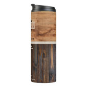 木調素朴請負業者ロゴ熱タンブラー タンブラー (回転右)