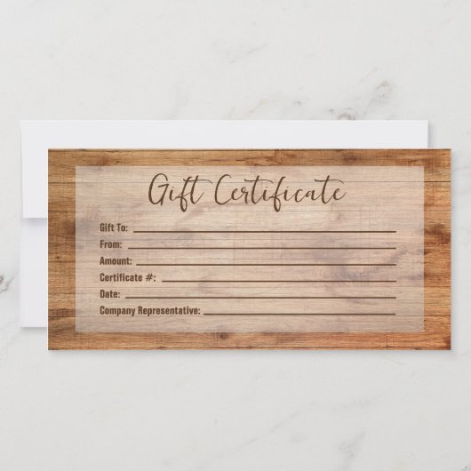 木調請素朴業者ロゴギフト券 (裏面)