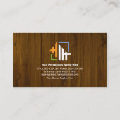 木質テクスチャハンマーモチーフ契約者手作り 名刺 (裏面)