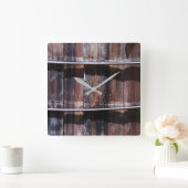 木質ボード スクエア壁時計 (ホーム)