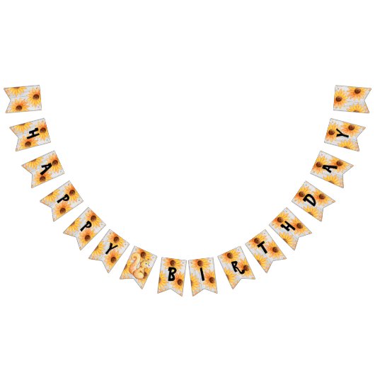 木質素朴秋誕生日束 バンティングフラッグ (全)