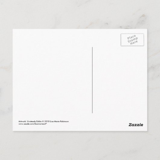 木足の郵便はがきを持つお洒落な海賊鳥 ポストカード (裏面)