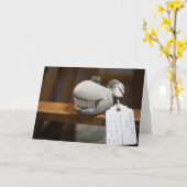 木造お洒落鯨彫刻 カード (黄色い花)