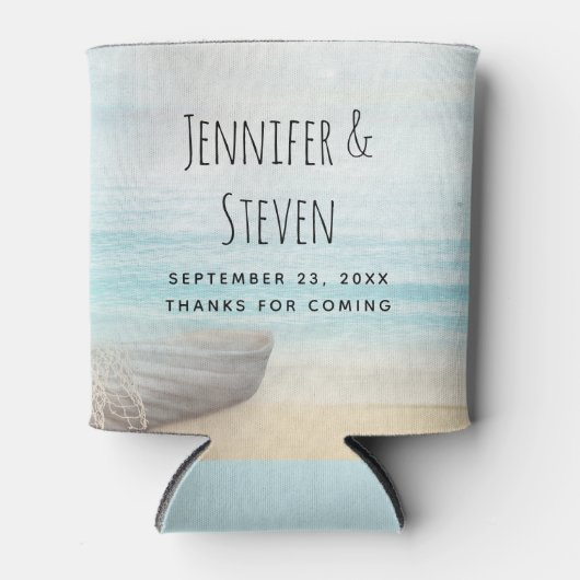 木造のボートと沿岸ビーチのシ結婚ーン 缶クーラー