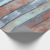 木造の壁の質感色彩の鮮やか、古数々の色の木 ラッピングペーパー (角)