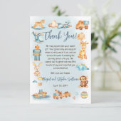 木造の少年だ |おもちゃ詰まった赤ちゃんシャワー サンキューカード (スタンド正面)