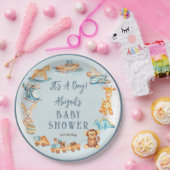 木造の少年だ |おもちゃ詰まった赤ちゃんシャワー ペーパープレート (パーティー)