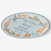 木造の少年だ |おもちゃ詰まった赤ちゃんシャワー ペーパープレート (アングル)