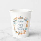 木造の少年だ |おもちゃ詰まった赤ちゃんシャワー 紙コップ (裏面)