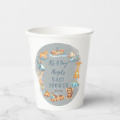 木造の少年だ |おもちゃ詰まった赤ちゃんシャワー 紙コップ (正面)