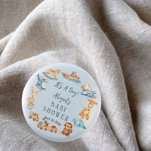 木造の少年だ |おもちゃ詰まった赤ちゃんシャワー 缶バッジ