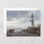 木造の展望台付近のアイスシーン ポストカード (正面/裏面)