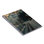 木造の建物がある冬の風景 ノートブック (右側)