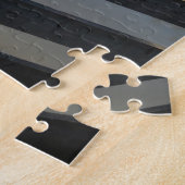 木造の橋で湖に素朴の秋の反射 ジグソーパズル (側面)