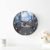 木造の橋を伝統的持つオランダ村 ラージ壁時計 (ホーム)