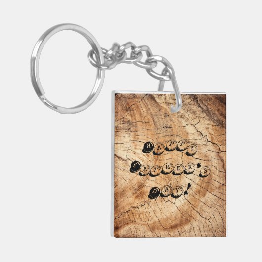 木造の父の日 キーホルダー (正面左)