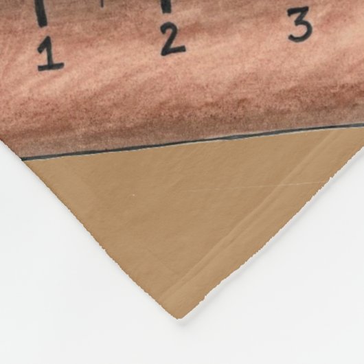 木造の茶色の学校計量スティック木製の定規 フリースブランケット (角)