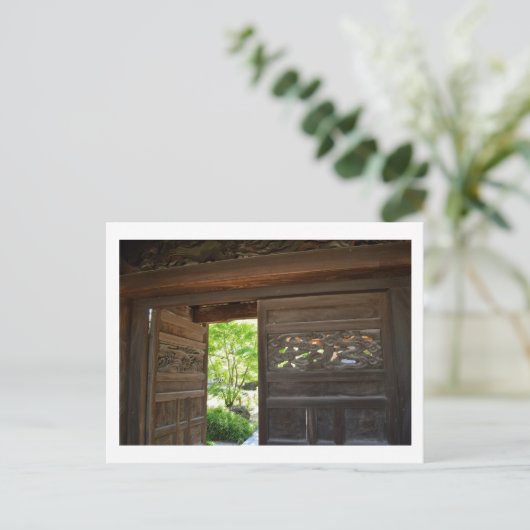 木造の門 – 東京都増上寺 ポストカード (スタンド正面)