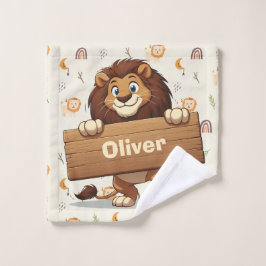 木造よくはしゃぐ名獅子プレート ウォッシュタオル