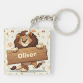 木造よくはしゃぐ名獅子プレート キーホルダー (裏面)