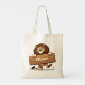 木造よくはしゃぐ名獅子プレート トートバッグ (裏面)