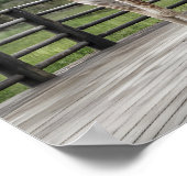 木造エレガントデッキのキリンとゾウのペア ポスター (角)