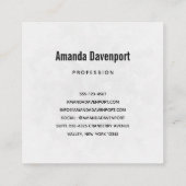 木造エレガント十字架とピンクの花 スクエア名刺 (裏面)