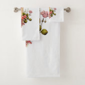 木造エレガント十字架とピンクの花 バスタオルセット (インサイチュ)