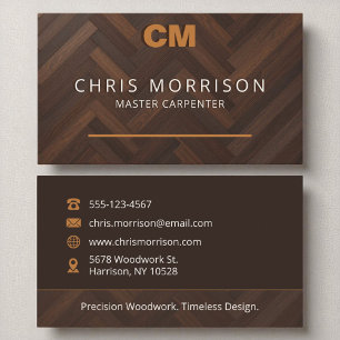 木造スタイリッシュモダンモノグラム大工 名刺