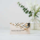 木造スタイリッシュモダン大工建築 名刺 (スタンド正面)