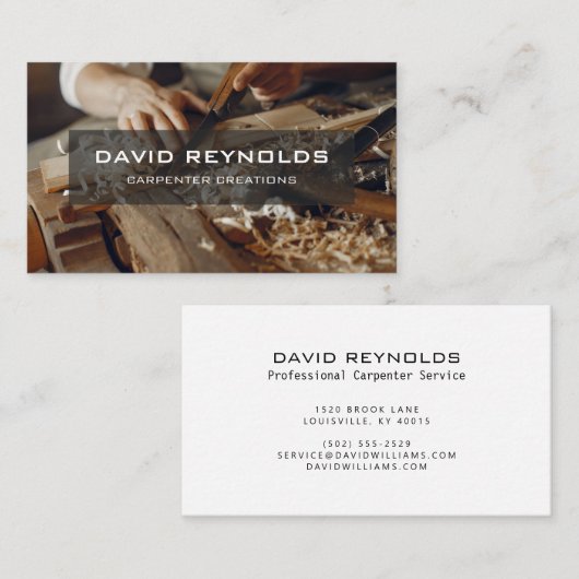 木造スタイリッシュモダン大工建築 名刺 (正面/裏面)