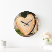 木造ハート大時計 ラージ壁時計 (ホーム)