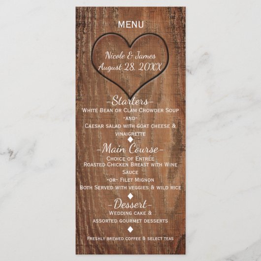 木造ハート素朴結婚の木 メニュー (正面)