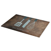 木造パーソナライズされた台所用品の苗字 カッティングボード (角)