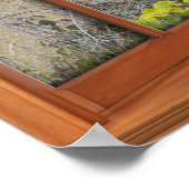 木造フェイク湾窓イリュージョン – 草の茂った風景 ポスター (角)