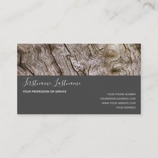 木造ミニマルグレー長方形ストライプ事業 名刺 (裏面)