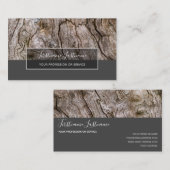 木造ミニマルグレー長方形ストライプ事業 名刺 (正面/裏面)