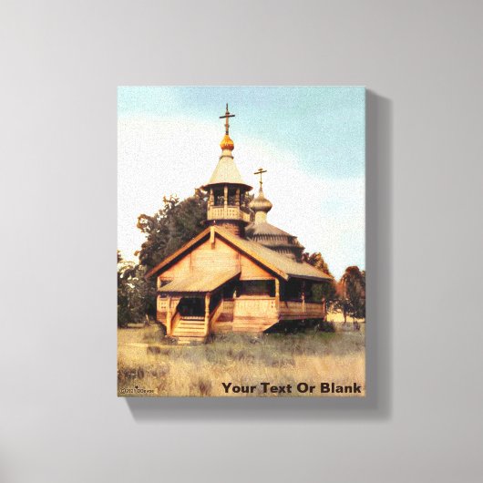 木造ロシアの教会 キャンバスプリント (正面)