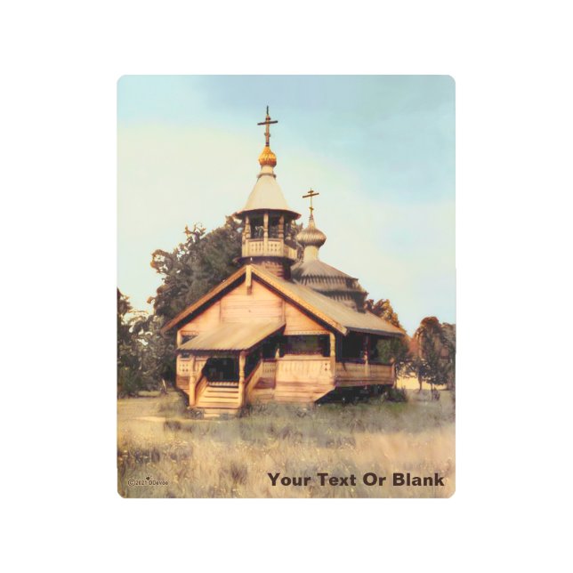 木造ロシアの教会 メタルプリント (正面)