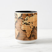木造世界地図マグカップ ツートーンマグカップ (中央)