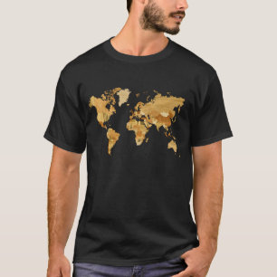 木造世界地図2 Tシャツ