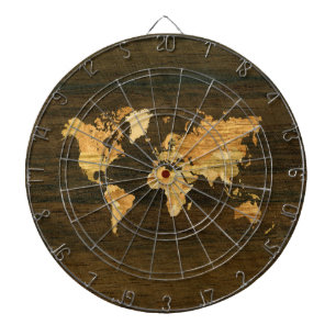 木造世界地図 ダーツボード